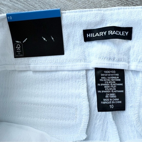 NWT Hilary Radley White Slim Fit Cropped Pants - Picture 7 of 11